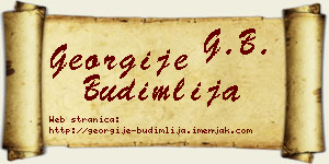 Georgije Budimlija vizit kartica